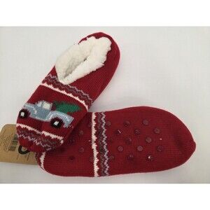 Northeast Outfitters Red Cozy Cabin Slippers Aloe Infused Womens Medium NWT